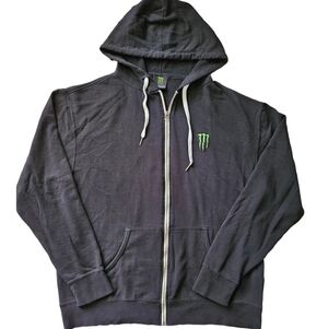 Independent Monster Y2K Black Zip up Jacket Hoodie Embroidered Logo vintage htf